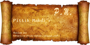 Pittik Makár névjegykártya